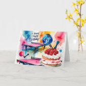 Carte Ping pong 50e anniversaire (Fleur jaune)