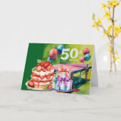Carte Ping pong 50e anniversaire (Fleur jaune)