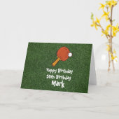 Carte Ping pong tennis de table Anniversaire (Fleur jaune)