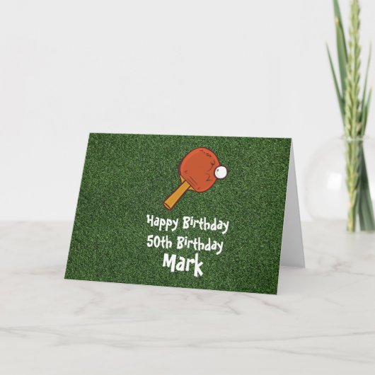 Carte Ping pong tennis de table Anniversaire (Devant)