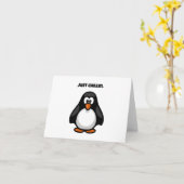 Carte Pingouin de dessin cool - Juste Chillin' Arctic Vi (Fleur jaune)