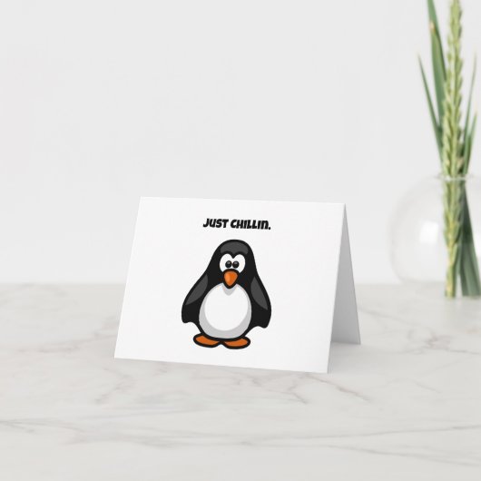 Carte Pingouin de dessin cool - Juste Chillin' Arctic Vi (Devant)