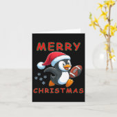 Carte Pingouin de football de Noël (Fleur jaune)