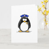 Carte Pingouin de policier (Fleur jaune)