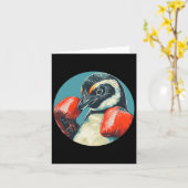 Carte Pingouin Drôle Avec Gants De Boxe Costume (Fleur jaune)