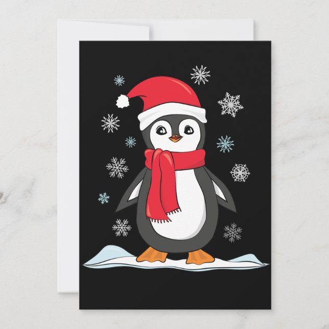 Carte Pingouin mignon de Noël (Devant)