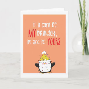 Carte Pingouin mignon humour Joyeux anniversaire