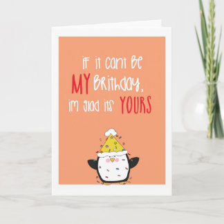 Carte Pingouin mignon humour Joyeux anniversaire