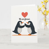 Carte Pingouin Notre Amour Est Éternel (Fleur jaune)
