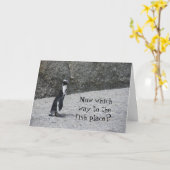 Carte Pingouin perdu (Fleur jaune)