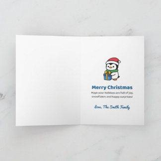 Carte Pingouin Personnalisé Waddle Into Christmas