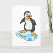 Carte Pingouin sur glace floc (Dos)
