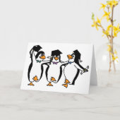 Carte Pingouins diplômés (Fleur jaune)