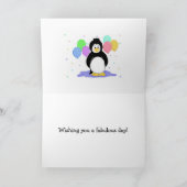Carte Pingouins et ballons Salutation d'anniversaire (Intérieur)