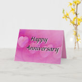 Carte Pink Abstrait Heart Bonne Anniversaire (Fleur jaune)