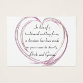 Carte Pink Abstrait Heart Mariage Charity Favor Ca (Devant)