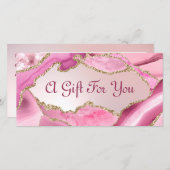Carte Pink Agate Faux Foil Certificat cadeau (Devant / Derrière)