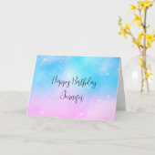 Carte Pink and Blue Pastel Gradient Sky Anniversaire (Fleur jaune)