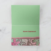 Carte Pink and Green Hawaiian Happy Birthday Card (Intérieur)