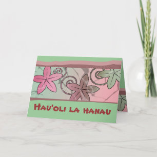 Carte Pink and Green Hawaiian Happy Birthday Card