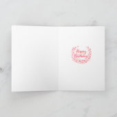 Carte Pink and red Birthday Roses Sulcata turtle cloud (Intérieur)