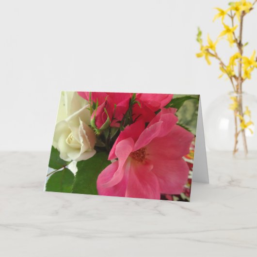 Carte "Pink and White Roses" (Fleur jaune)