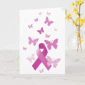 Carte Pink Aware Ribbon (Fleur jaune)