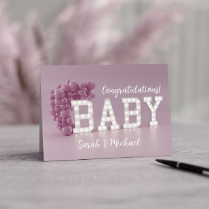 Carte Pink Baby Girl New Parents Félicitations Card