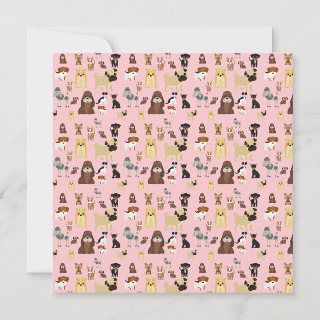 Carte pink background dogs (Devant)