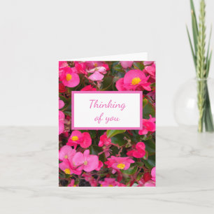 Carte Pink Begonia Flowers Penser à vous