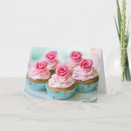 Carte Pink Birthday, Wedding Cup Cakes (Devant)