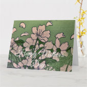 Carte Pink Blossom Green (Fleur jaune)