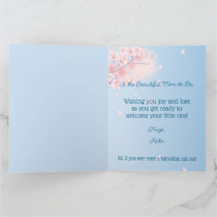 Carte Pink Blue Green Pregnant maman-to-be Baby shower