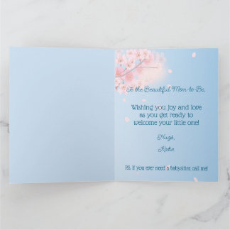 Carte Pink Blue Green Pregnant maman-to-be Baby shower