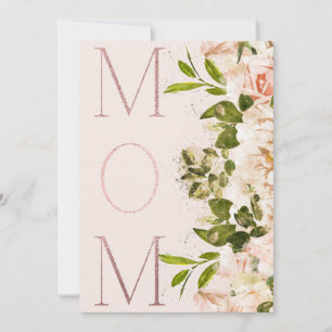 Carte Pink Blush Foil MOM Floral Happy Mothers Day
