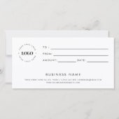 Carte Pink Brushstroke Business Logo Certificat cadeau (Dos)