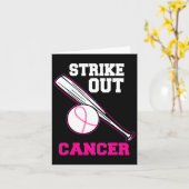 Carte Pink Bysebyll Strike Out Cool Cancer du sein (Fleur jaune)