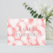 Carte Pink Champagne Bokeh Lights Certificat cadeau (Debout devant)