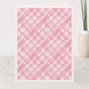 Carte PINK CHECK QUILT Big Birthday Card / Blush