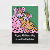 Carte Pink Cheetah Mom + Cube Tante Fête des mères (Devant)