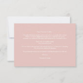 Carte Pink Chic Sophisticated Minimalist Photo Wedding (Dos)