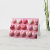 Carte Pink Chocolate Hearts Valentine`s Day Card  (Devant)