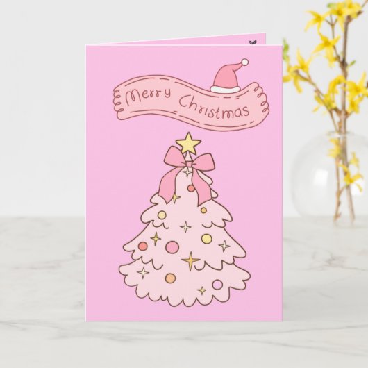 Carte Pink Christmas (Fleur jaune)