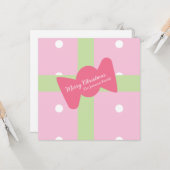 Carte Pink Christmas Present Family  (Devant/Arrière en situation)
