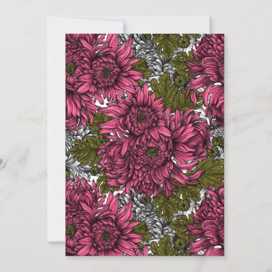 Carte Pink chrysanthemum flowers (Devant)