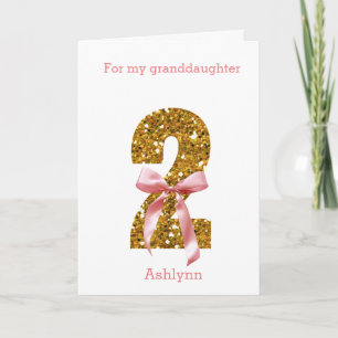 Carte Pink Coquette Bow et Gold Parties scintillant 2e a