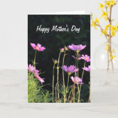Carte Pink Cosmos pour la fête des mères (Fleur jaune)