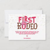 Carte Pink Cowgirl 1er Rodeo Merci (Devant)