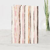 Carte Pink Cream Hearts Leopard Animal Cake Birthday (Dos)