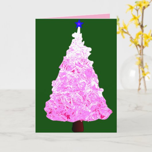 Carte Pink Crystal Christmas Tree  (Fleur jaune)